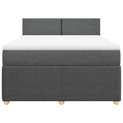 Giroletto a Molle con Materasso Grigio Scuro 140x200cm Tessuto | homemem39