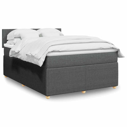 Giroletto a Molle con Materasso Grigio Scuro 140x200cm Tessuto | homemem39