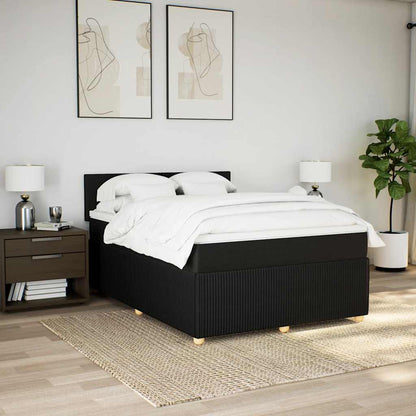 Giroletto a Molle con Materasso Nero 140x200 cm in Tessuto