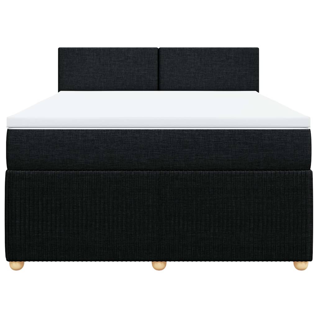 Giroletto a Molle con Materasso Nero 140x200 cm in Tessuto | homemem39