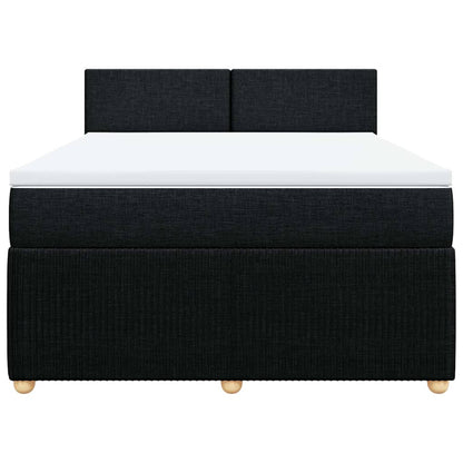 Giroletto a Molle con Materasso Nero 140x200 cm in Tessuto | homemem39