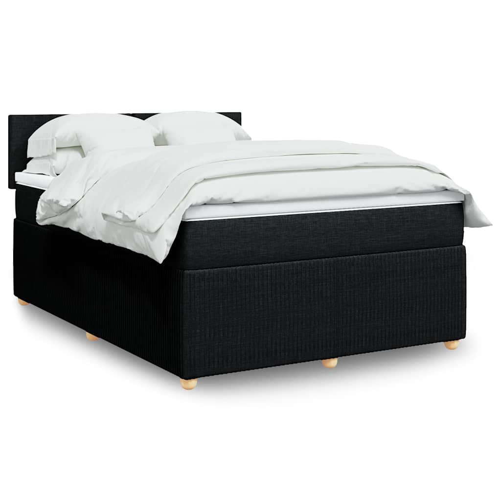 Giroletto a Molle con Materasso Nero 140x200 cm in Tessuto | homemem39