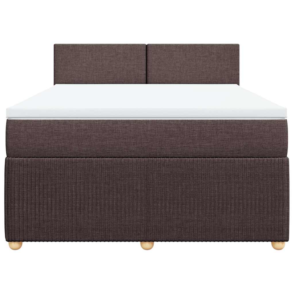 Giroletto a Molle con Materasso Marrone Scuro 140x200cm Tessuto | homemem39