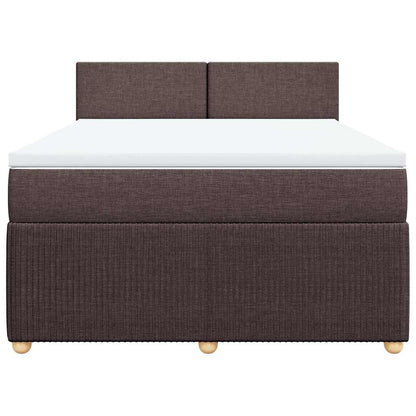 Giroletto a Molle con Materasso Marrone Scuro 140x200cm Tessuto | homemem39