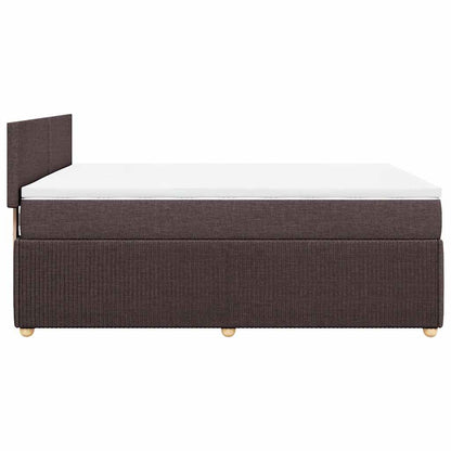 Giroletto a Molle con Materasso Marrone Scuro 140x200cm Tessuto | homemem39