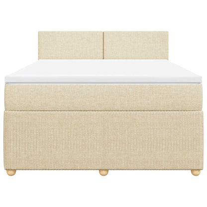 Giroletto a Molle con Materasso Crema 140x200 cm in Tessuto | homemem39
