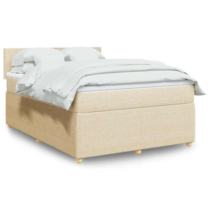 Giroletto a Molle con Materasso Crema 140x200 cm in Tessuto | homemem39