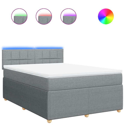 Giroletto a Molle con Materasso Grigio Chiaro 140x200cm Tessuto | homemem39