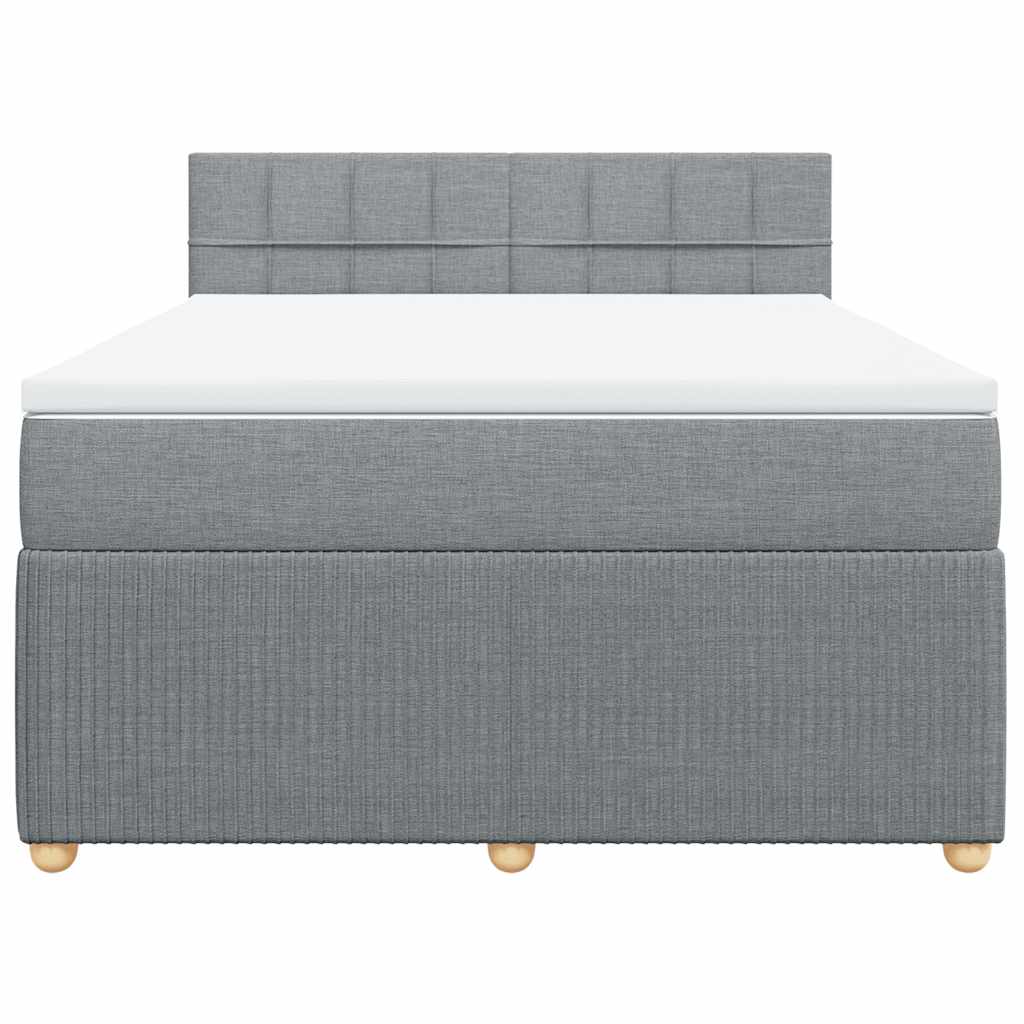 Giroletto a Molle con Materasso Grigio Chiaro 140x200cm Tessuto | homemem39
