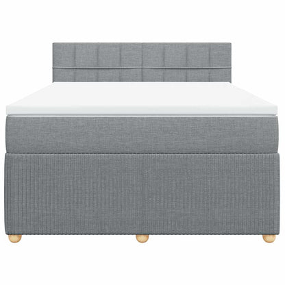 Giroletto a Molle con Materasso Grigio Chiaro 140x200cm Tessuto | homemem39