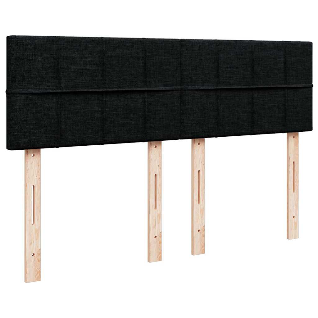 Giroletto a Molle con Materasso Nero 140x200 cm in Tessuto