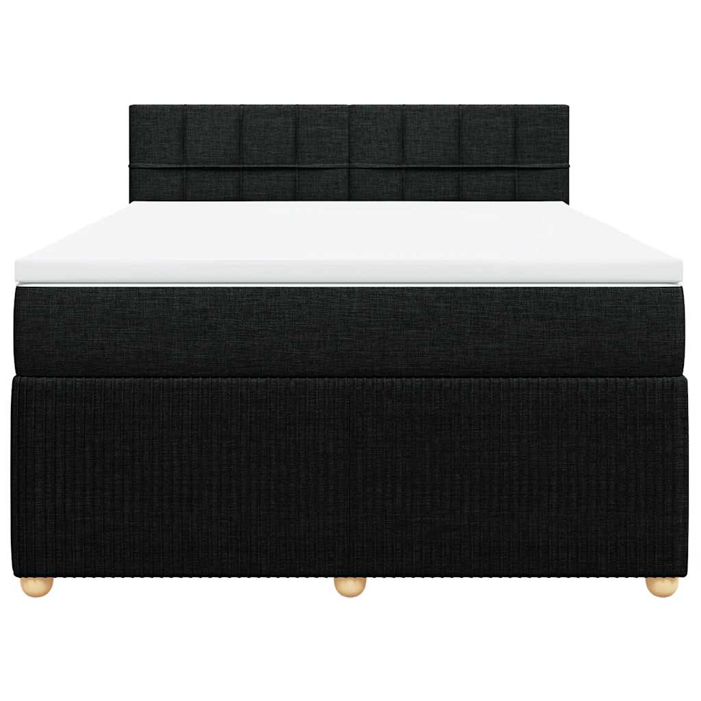 Giroletto a Molle con Materasso Nero 140x200 cm in Tessuto