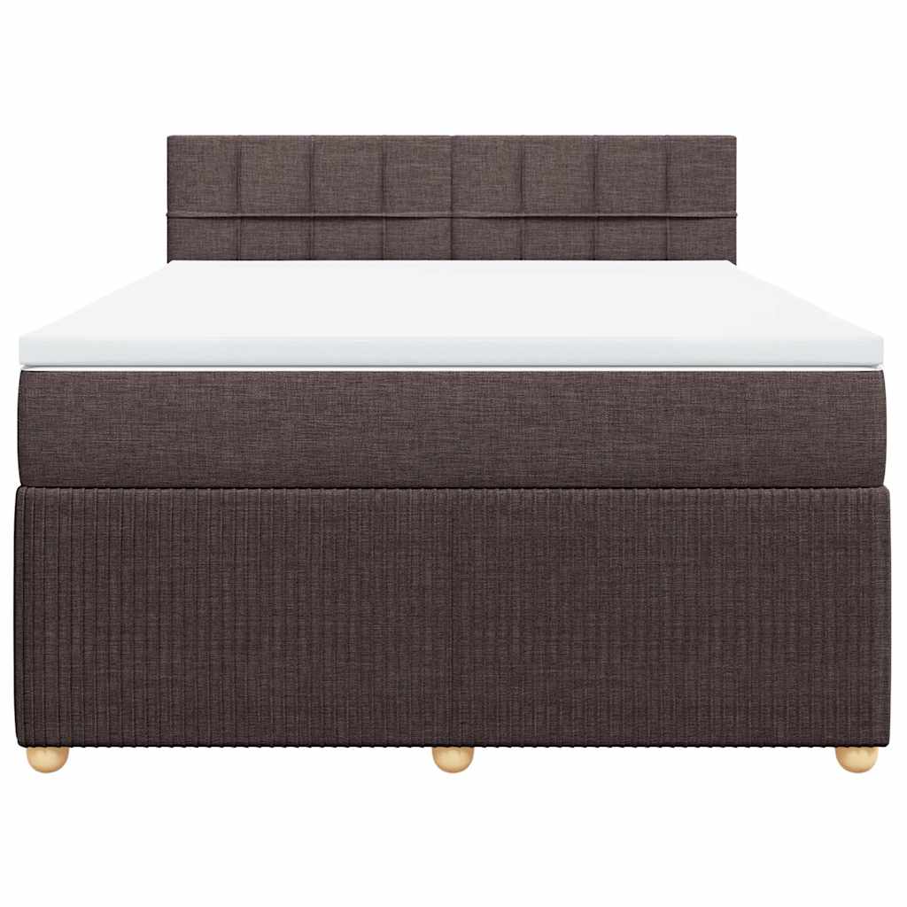 Giroletto a Molle con Materasso Marrone Scuro 140x200cm Tessuto | homemem39