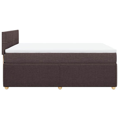 Giroletto a Molle con Materasso Marrone Scuro 140x200cm Tessuto | homemem39
