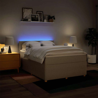 Giroletto a Molle con Materasso Crema 140x200 cm in Tessuto | homemem39