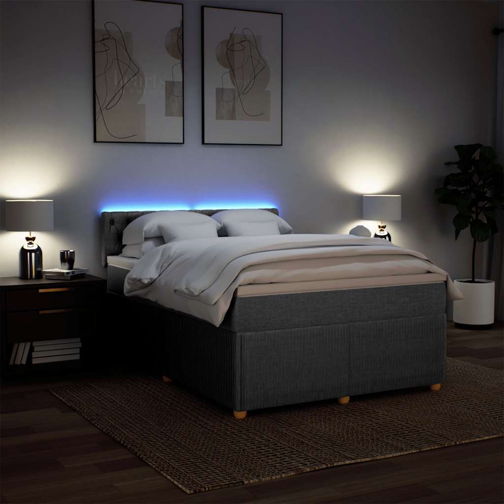 Giroletto a Molle con Materasso Grigio Chiaro 140x200cm Tessuto