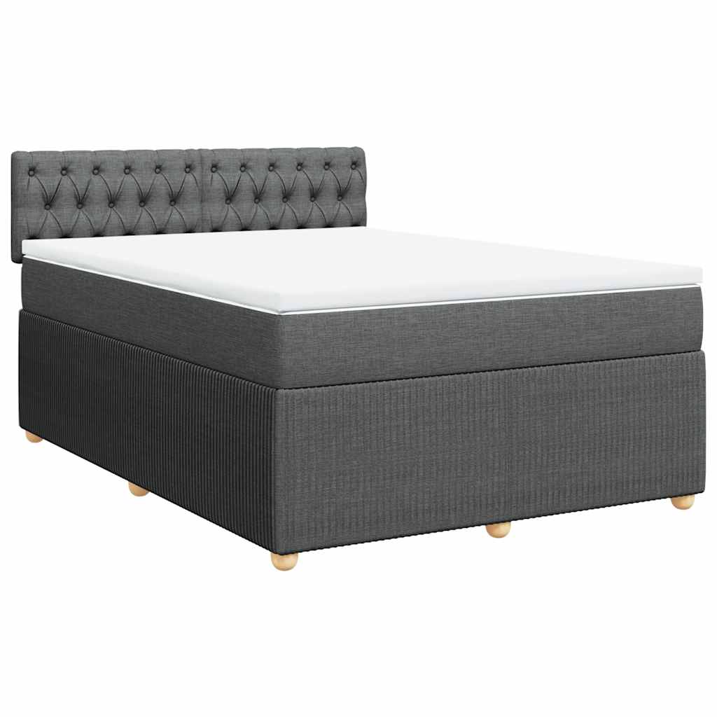 Giroletto a Molle con Materasso Grigio Scuro 140x200cm Tessuto | homemem39