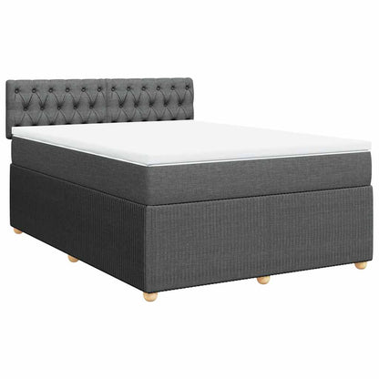 Giroletto a Molle con Materasso Grigio Scuro 140x200cm Tessuto | homemem39