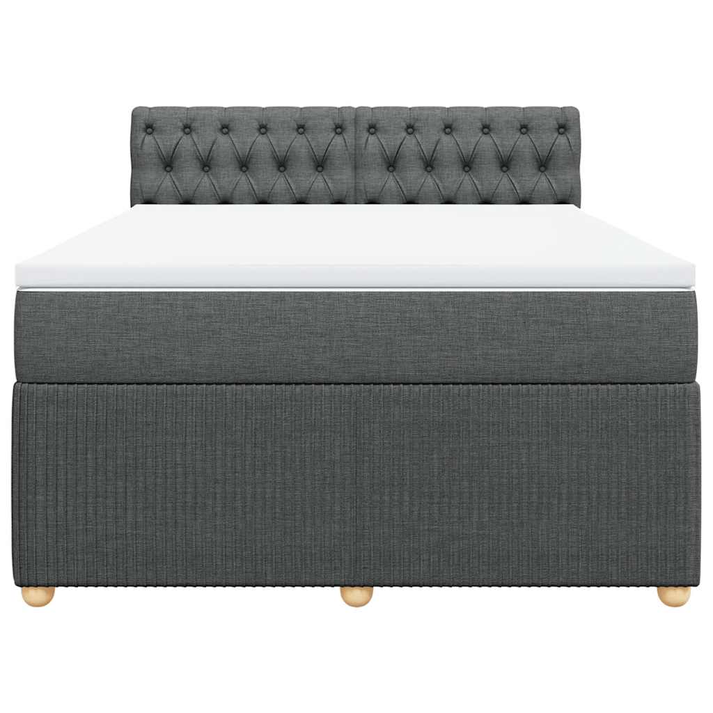 Giroletto a Molle con Materasso Grigio Scuro 140x200cm Tessuto | homemem39