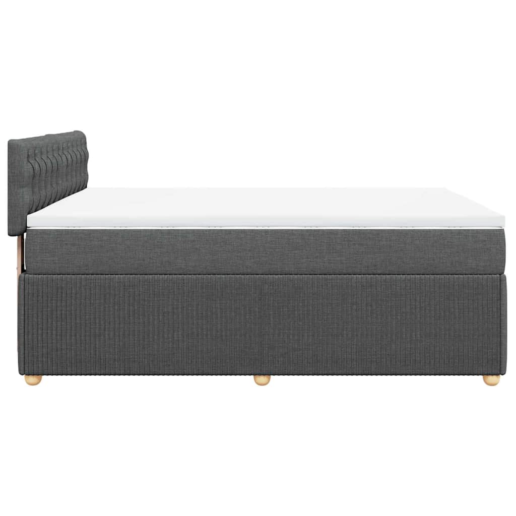Giroletto a Molle con Materasso Grigio Scuro 140x200cm Tessuto | homemem39