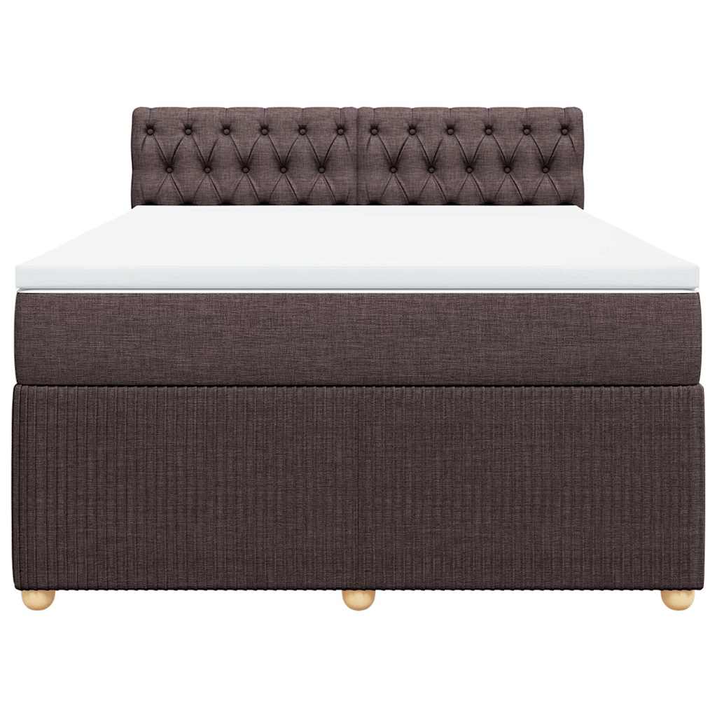 Giroletto a Molle con Materasso Marrone Scuro 140x200cm Tessuto | homemem39