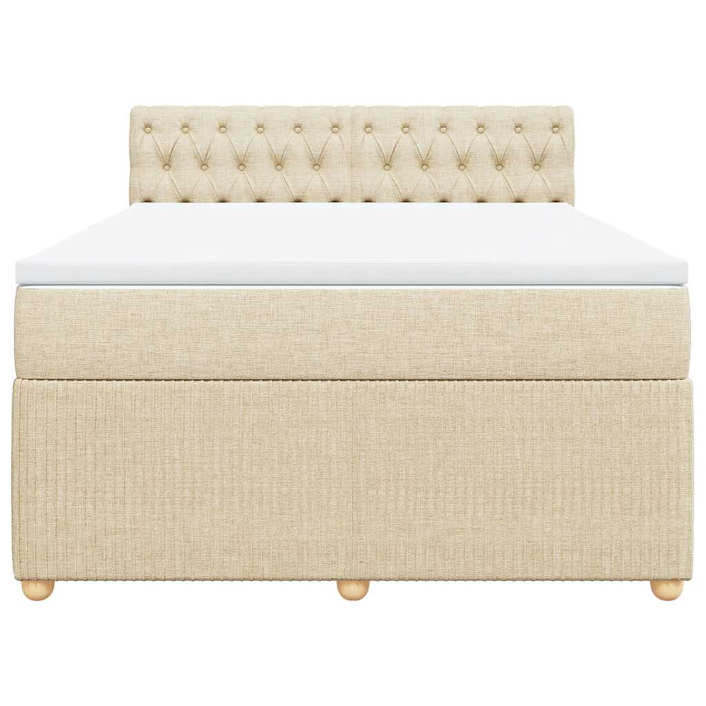 Giroletto a Molle con Materasso Crema 140x200 cm in Tessuto | homemem39