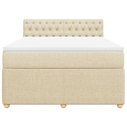Giroletto a Molle con Materasso Crema 140x200 cm in Tessuto | homemem39