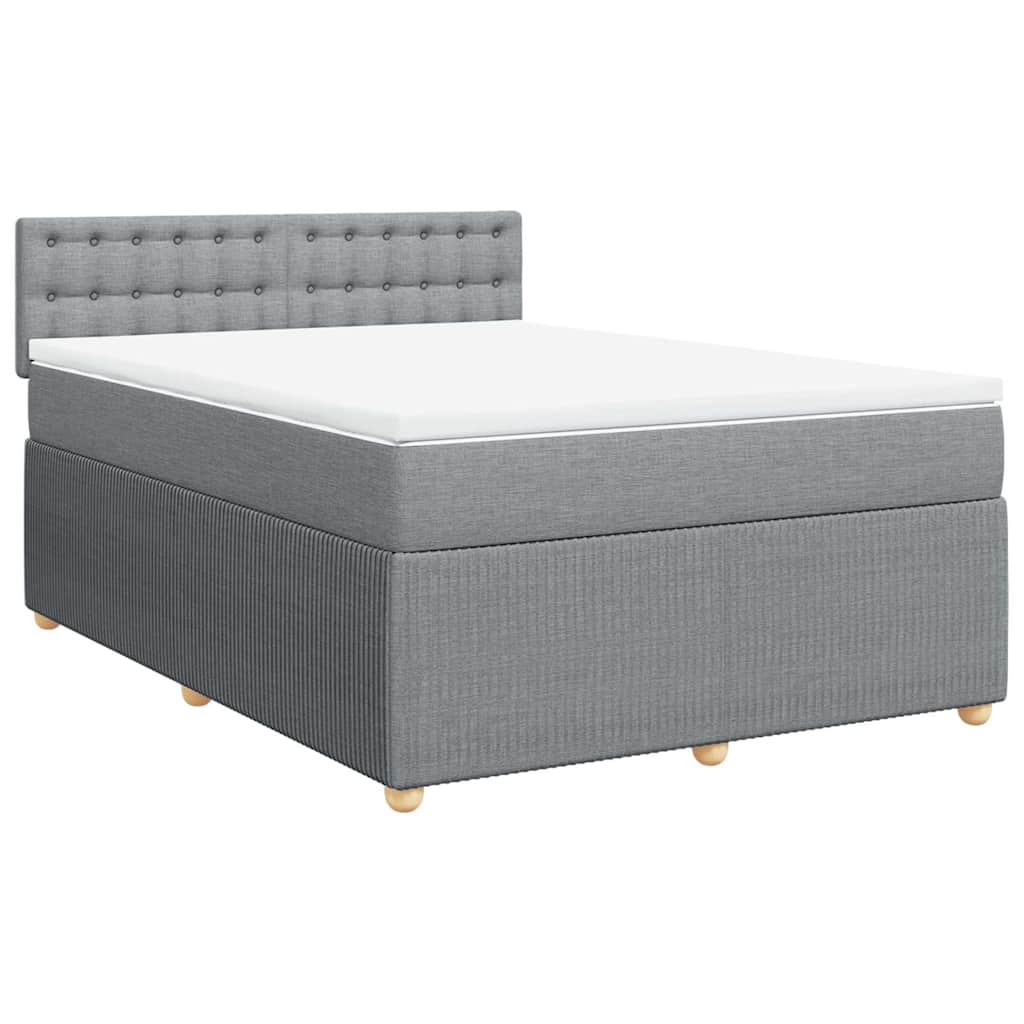 Giroletto a Molle con Materasso Grigio Chiaro 140x200cm Tessuto | homemem39