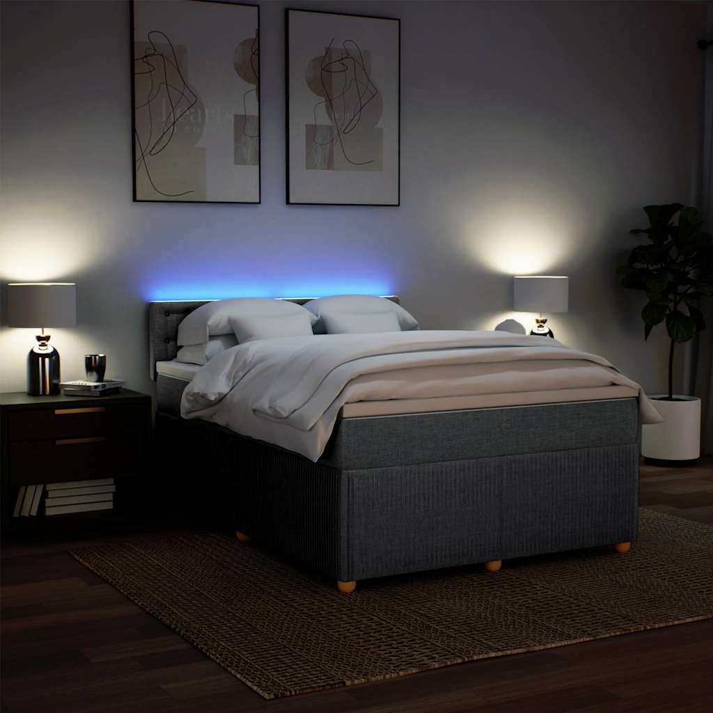 Giroletto a Molle con Materasso Grigio Chiaro 140x200cm Tessuto | homemem39