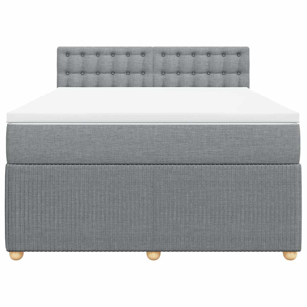 Giroletto a Molle con Materasso Grigio Chiaro 140x200cm Tessuto | homemem39