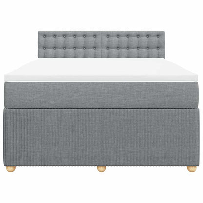 Giroletto a Molle con Materasso Grigio Chiaro 140x200cm Tessuto | homemem39