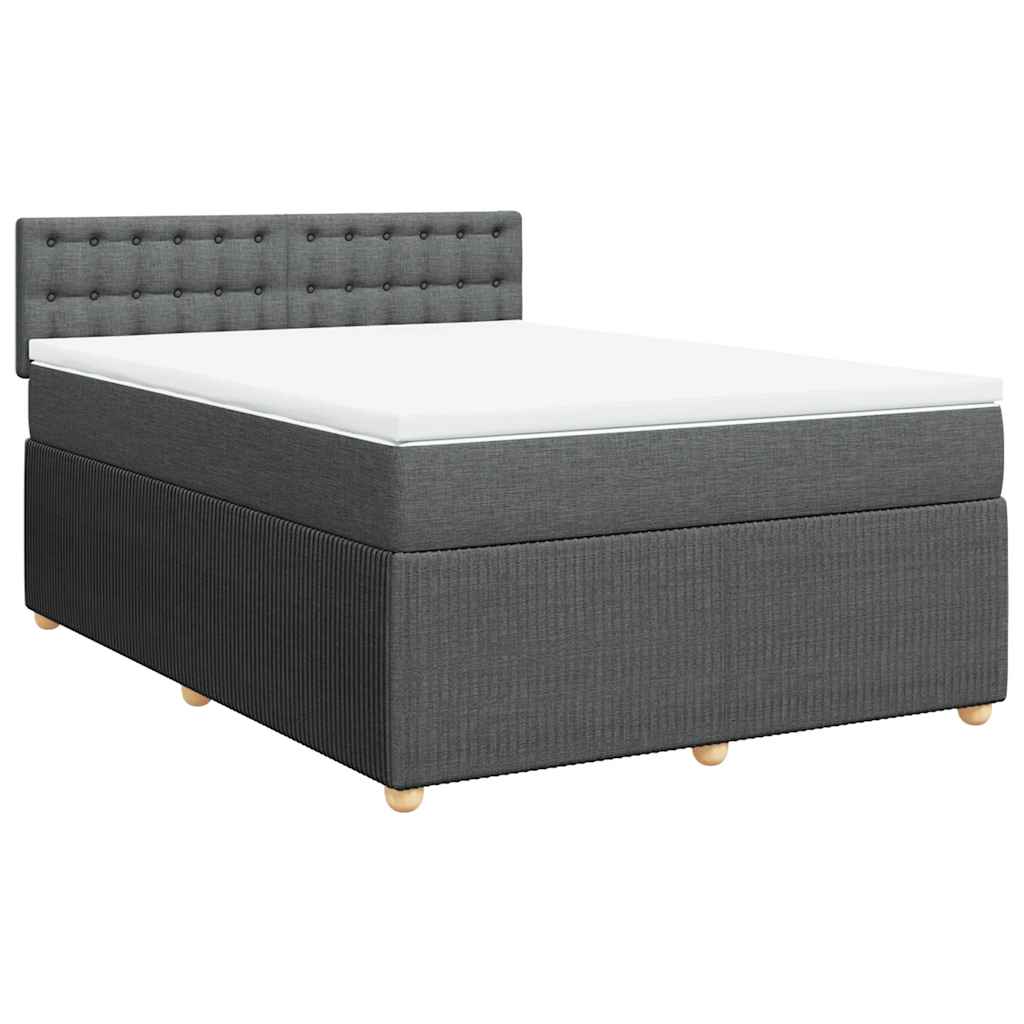 Giroletto a Molle con Materasso Grigio Scuro 140x200cm Tessuto | homemem39