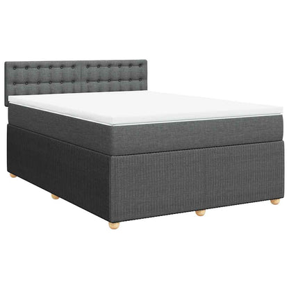 Giroletto a Molle con Materasso Grigio Scuro 140x200cm Tessuto | homemem39
