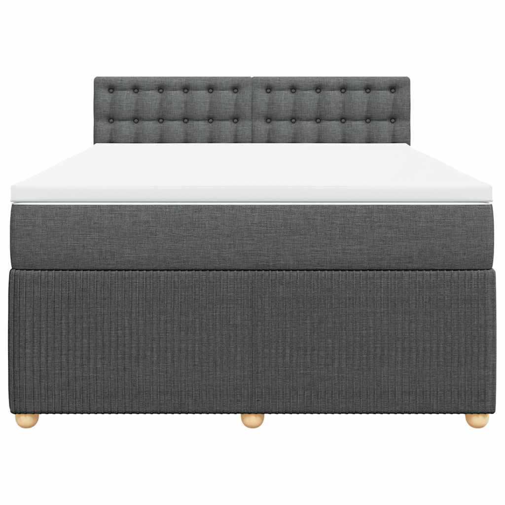 Giroletto a Molle con Materasso Grigio Scuro 140x200cm Tessuto | homemem39