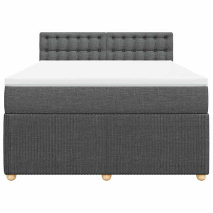 Giroletto a Molle con Materasso Grigio Scuro 140x200cm Tessuto | homemem39