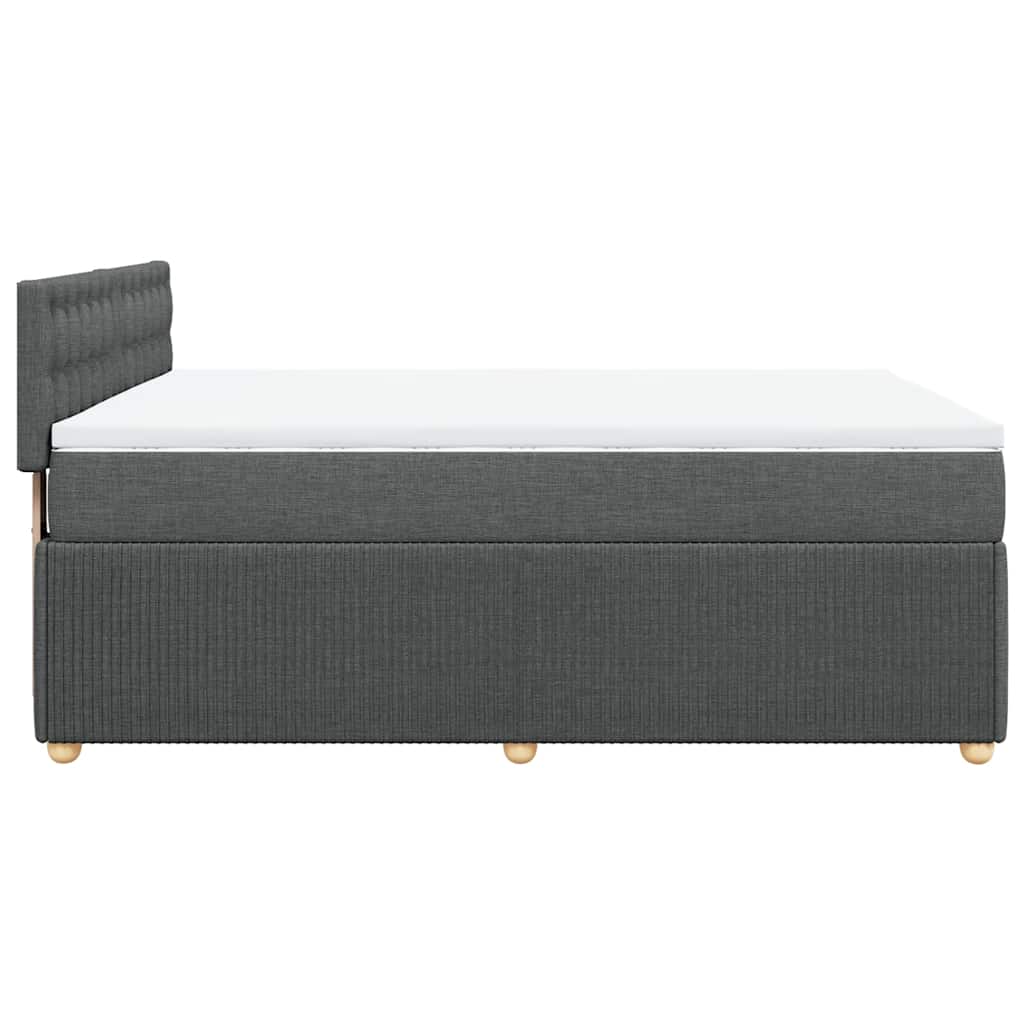 Giroletto a Molle con Materasso Grigio Scuro 140x200cm Tessuto | homemem39