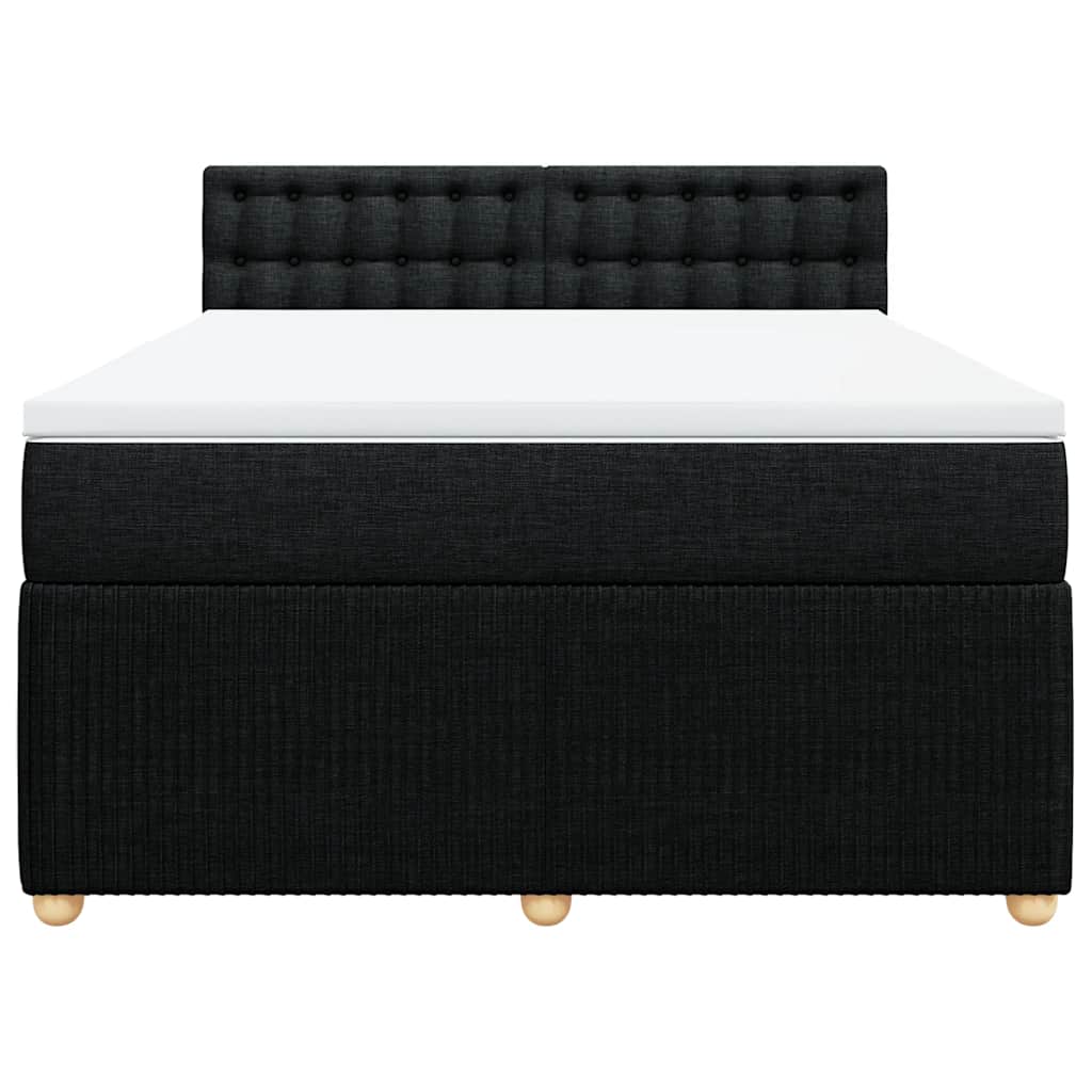 Giroletto a Molle con Materasso Nero 140x200 cm in Tessuto | homemem39