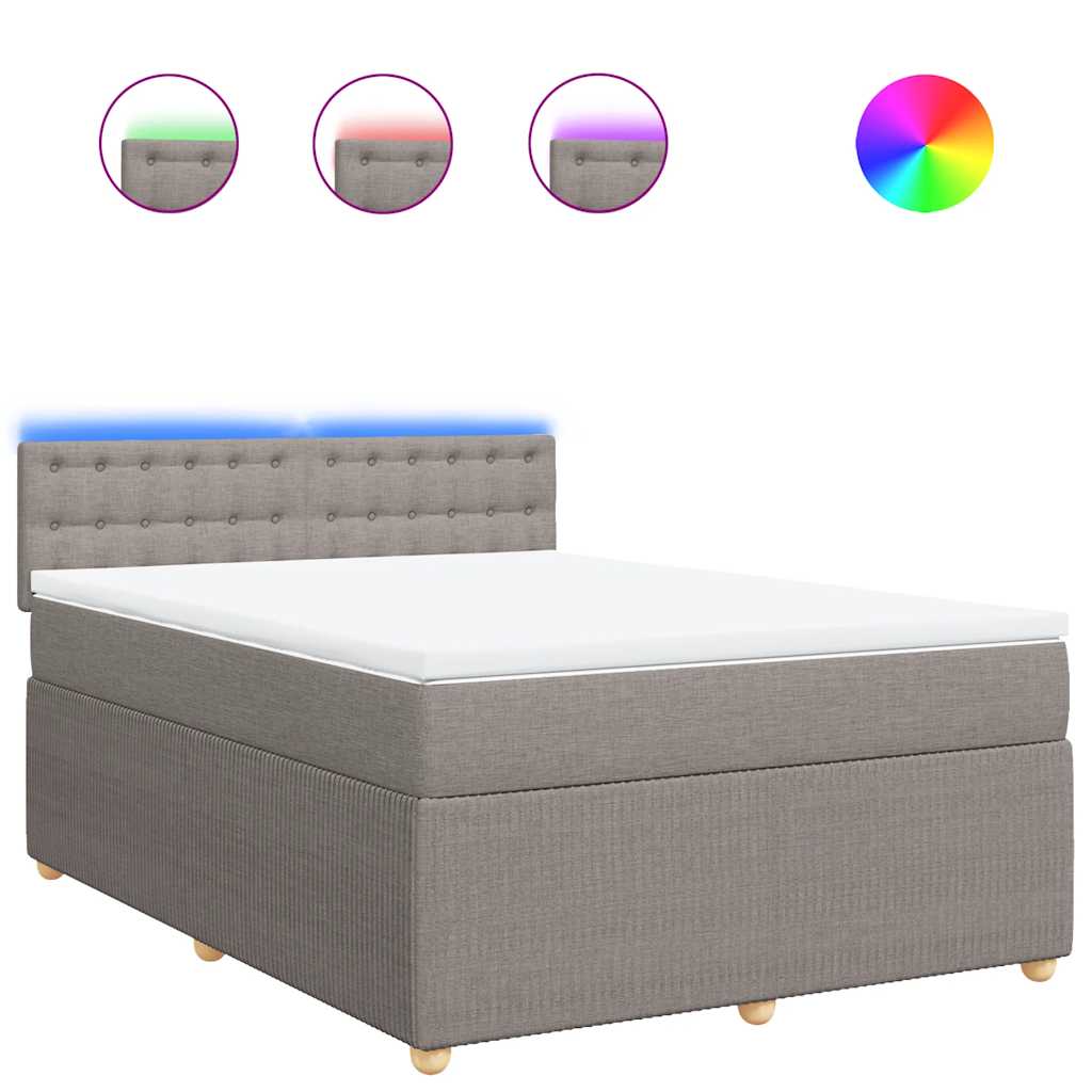 Giroletto a Molle con Materasso Tortora 140x200 cm in Tessuto | homemem39