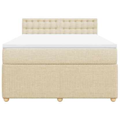 Giroletto a Molle con Materasso Crema 140x200 cm in Tessuto | homemem39
