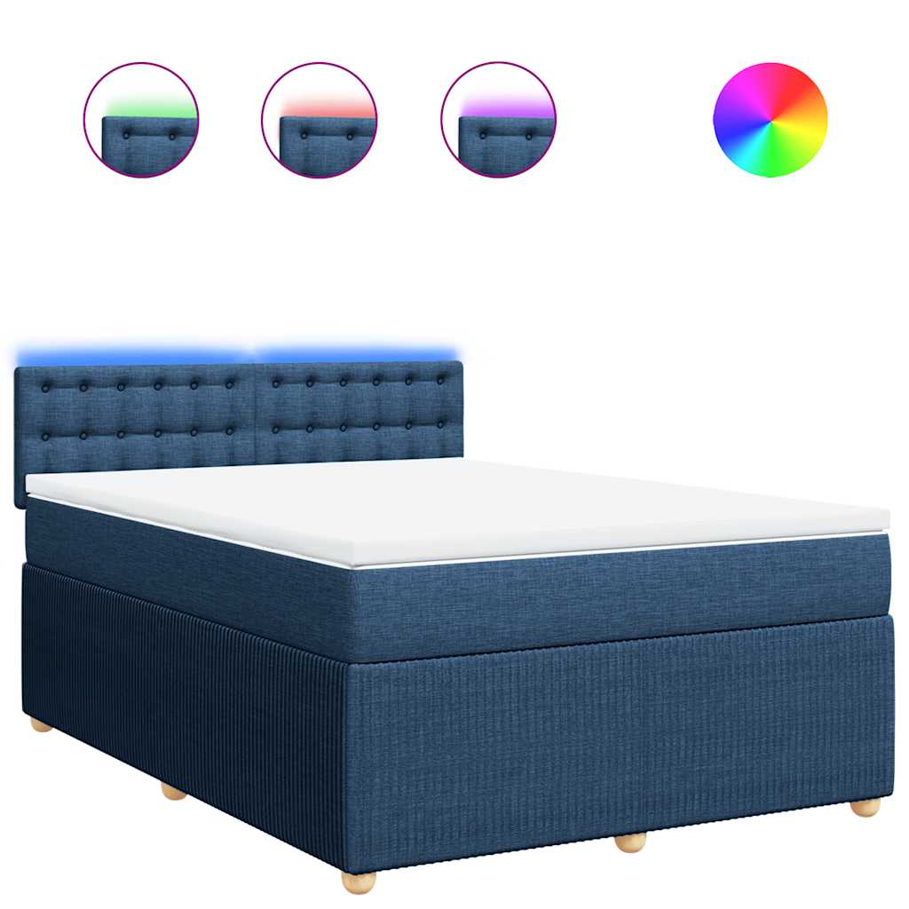 Giroletto a Molle con Materasso Blu 140x200 cm in Tessuto | homemem39