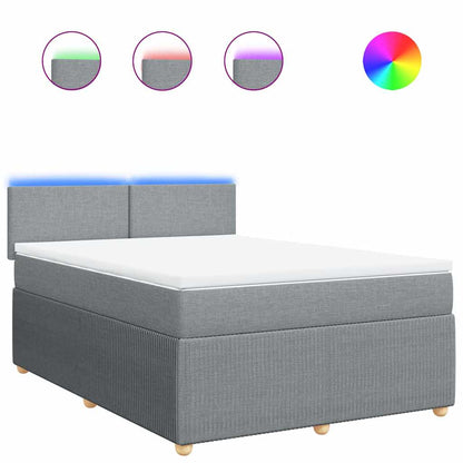 Giroletto a Molle con Materasso Grigio Chiaro 160x200cm Tessuto | homemem39