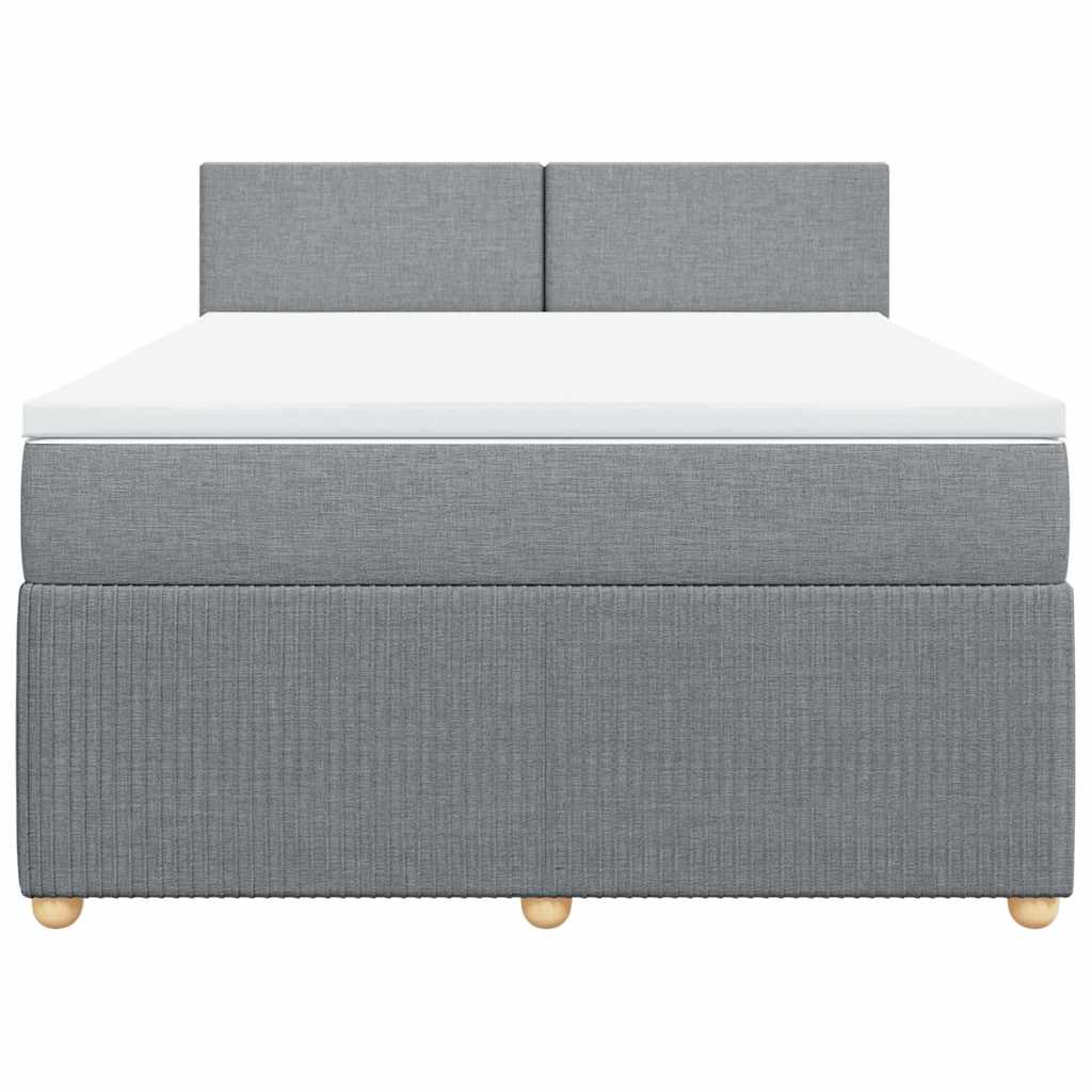 Giroletto a Molle con Materasso Grigio Chiaro 160x200cm Tessuto | homemem39