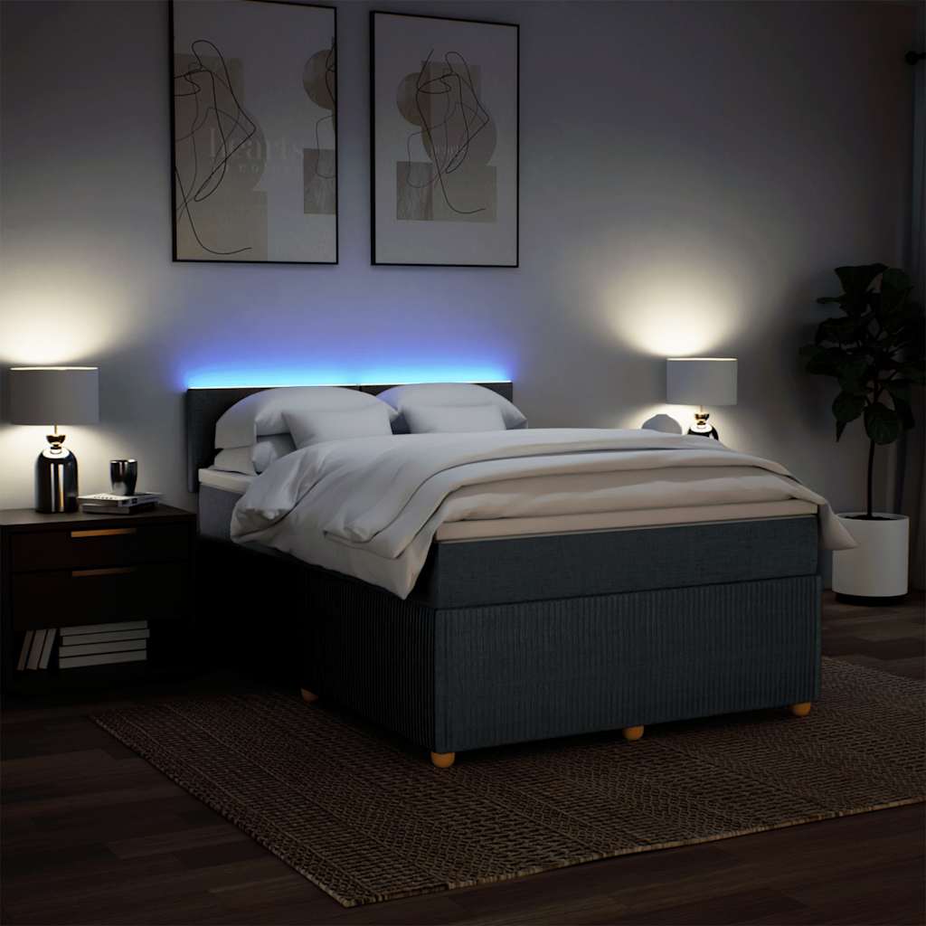 Giroletto a Molle con Materasso Grigio Scuro 160x200 cm Tessuto | homemem39