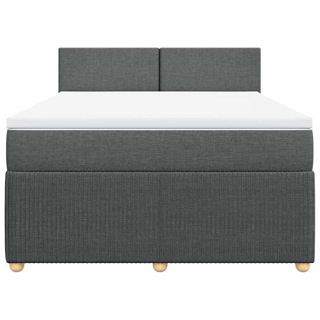 Giroletto a Molle con Materasso Grigio Scuro 160x200 cm Tessuto | homemem39