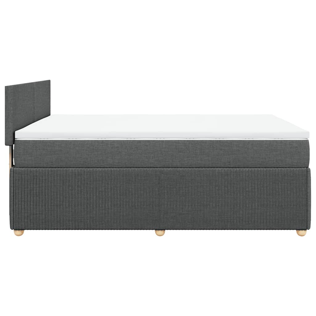 Giroletto a Molle con Materasso Grigio Scuro 160x200 cm Tessuto | homemem39
