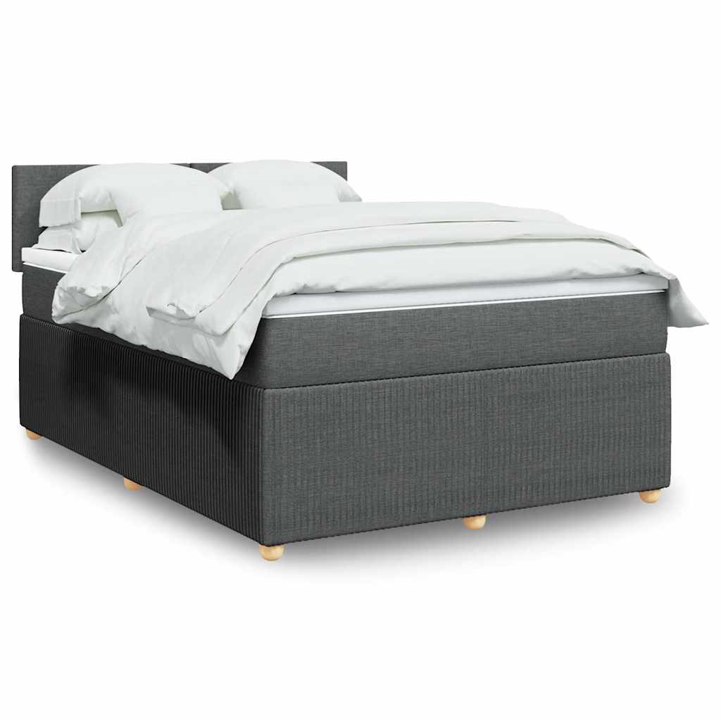 Giroletto a Molle con Materasso Grigio Scuro 160x200 cm Tessuto | homemem39