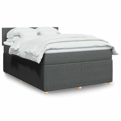 Giroletto a Molle con Materasso Grigio Scuro 160x200 cm Tessuto | homemem39
