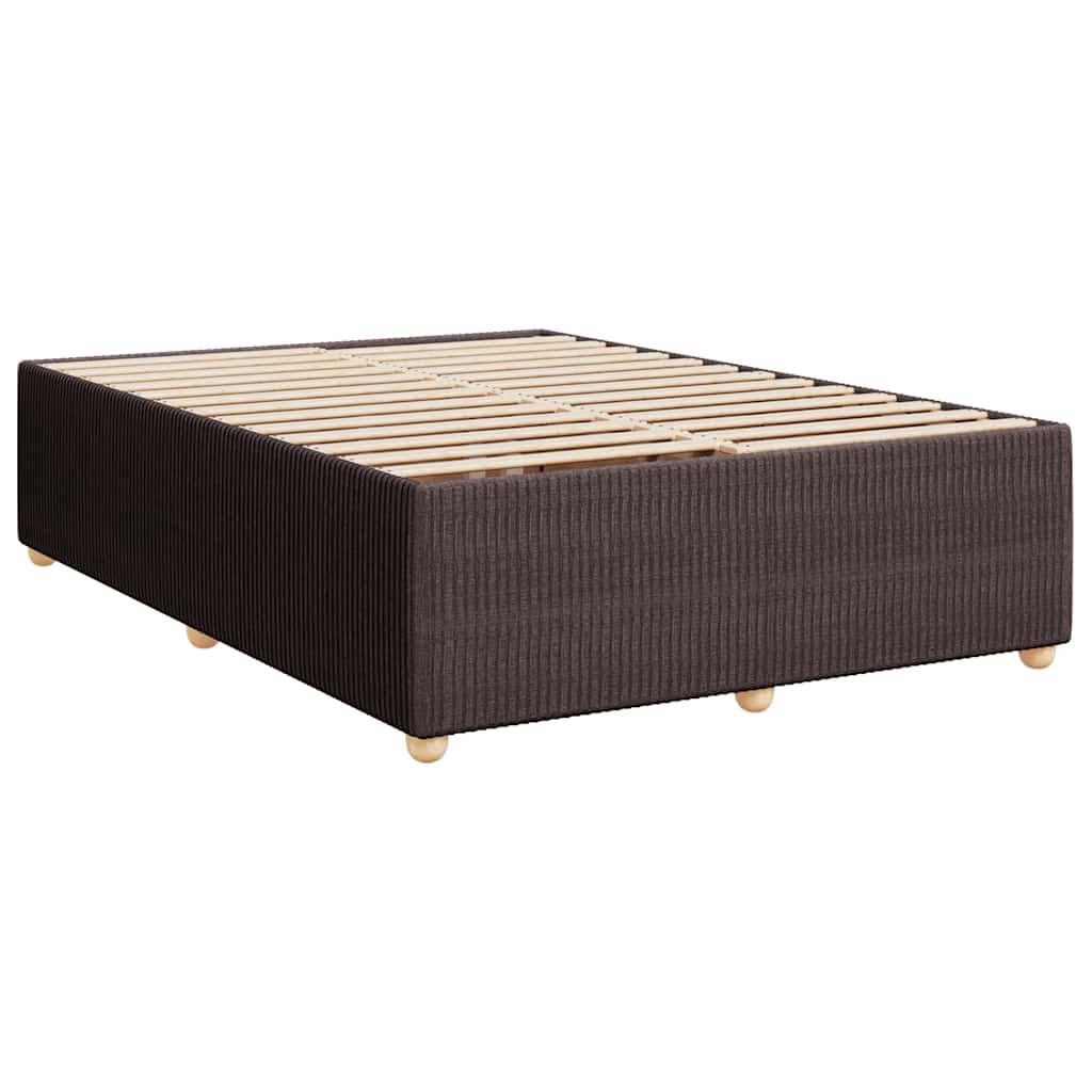 Giroletto a Molle con Materasso Marrone Scuro 160x200cm Tessuto | homemem39