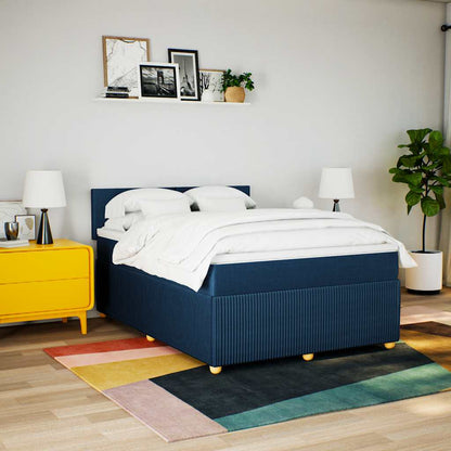 Giroletto a Molle con Materasso Blu 160x200 cm in Tessuto | homemem39