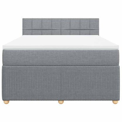 Giroletto a Molle con Materasso Grigio Chiaro 160x200cm Tessuto